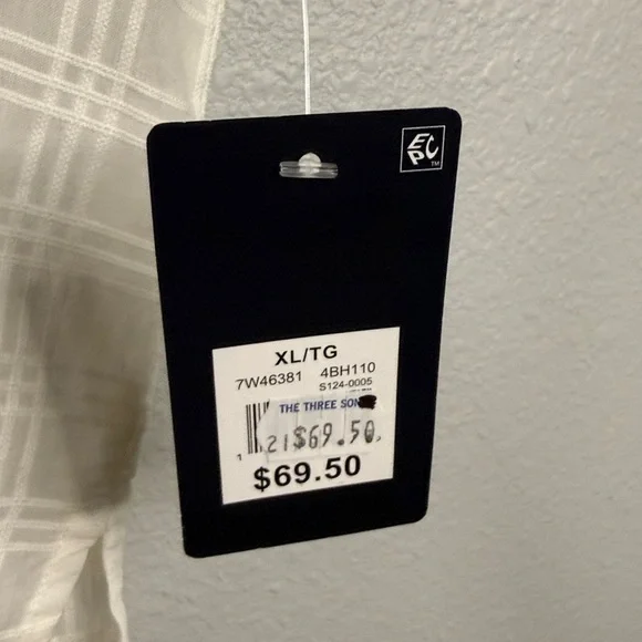 NWT Lucky Brand Grid Plaid Short Sleeve Cotton Button-Up Shirt XL * as is - Picture 5 of 10